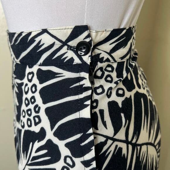 Vintage Britland Skirt 5/6 Tropical Black White High Waist Cheetah Leopard 90s - Picture 4 of 7